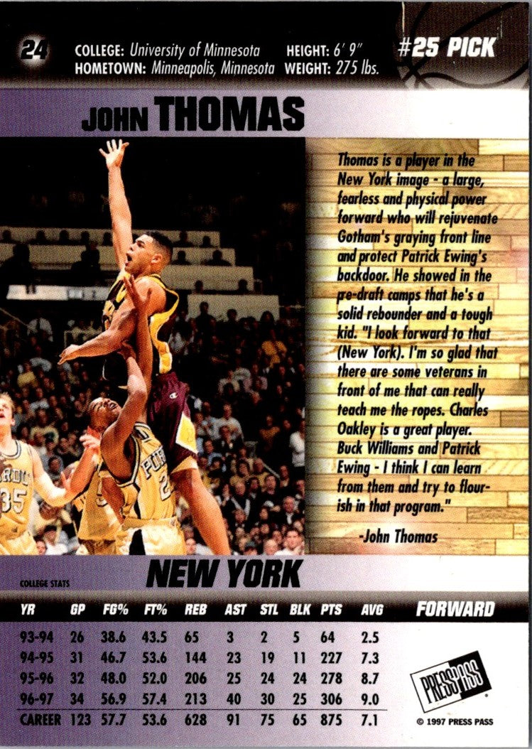 1997 Press Pass Double Threat Blue John Thomas