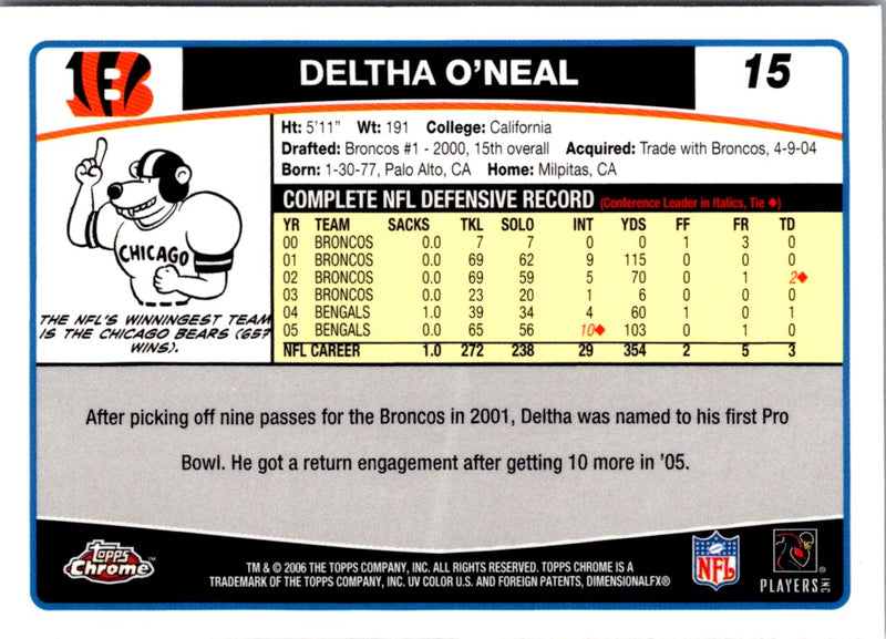 2006 Topps Chrome Deltha O'Neal