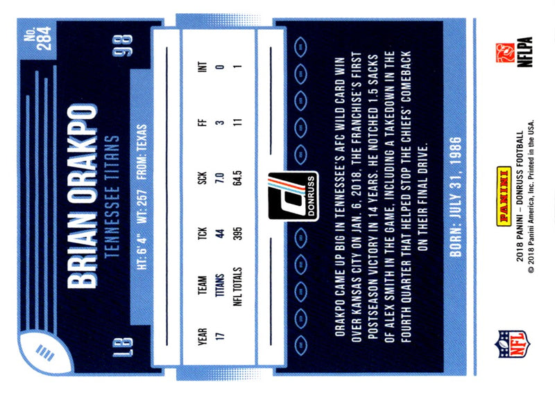 2018 Donruss Brian Orakpo