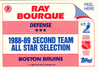1989 Topps Sticker Inserts Ray Bourque #7