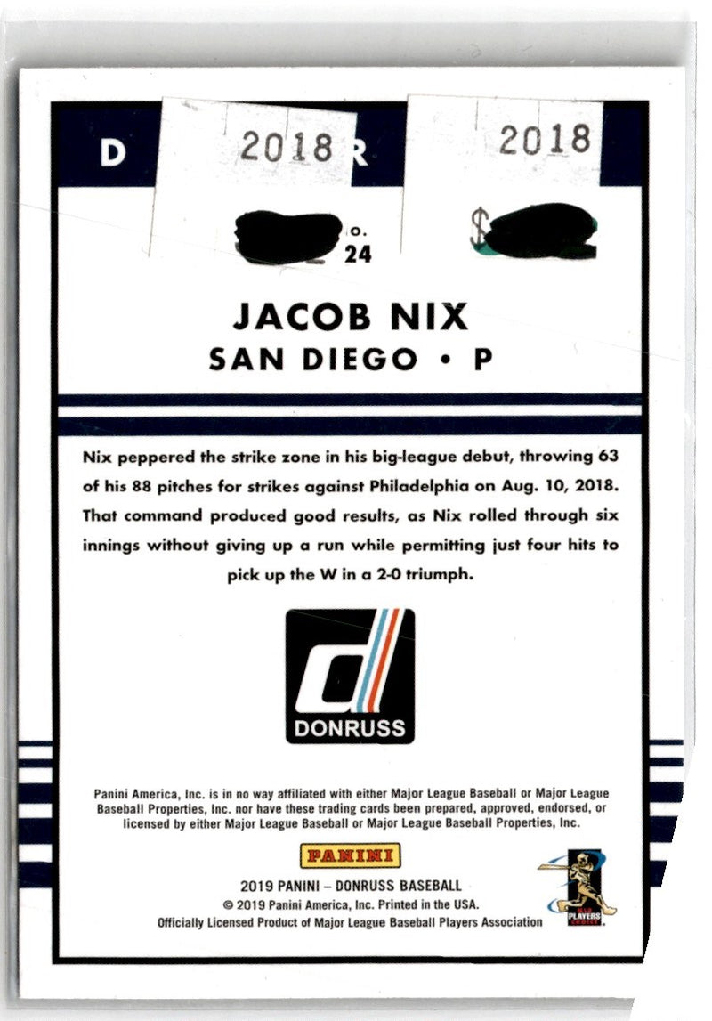 2019 Donruss Optic Rated Rookie Signatures Jacob Nix