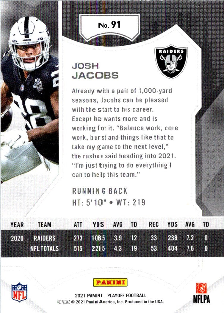 2021 Panini Playoff Josh Jacobs