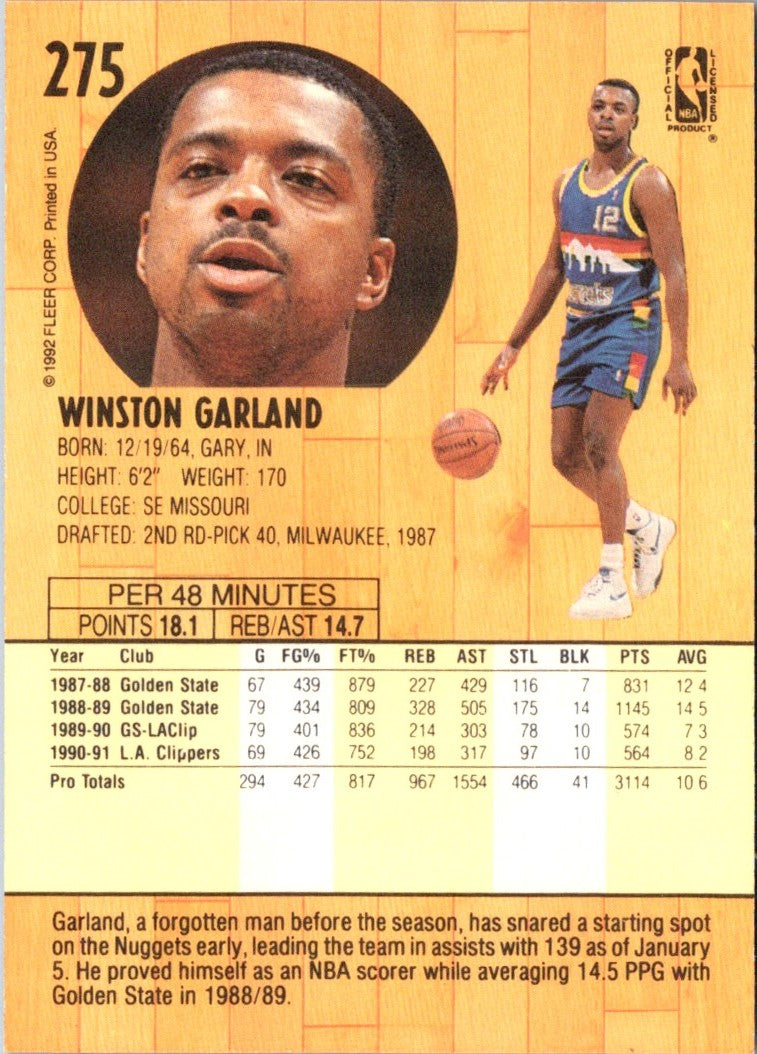 1991 Fleer Winston Garland