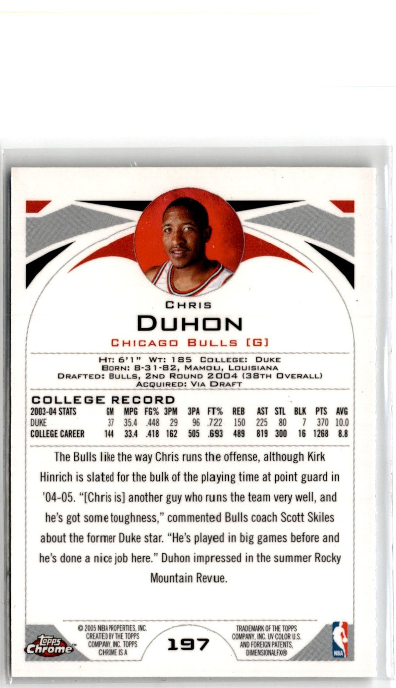 2005 Topps Chrome Chris Duhon