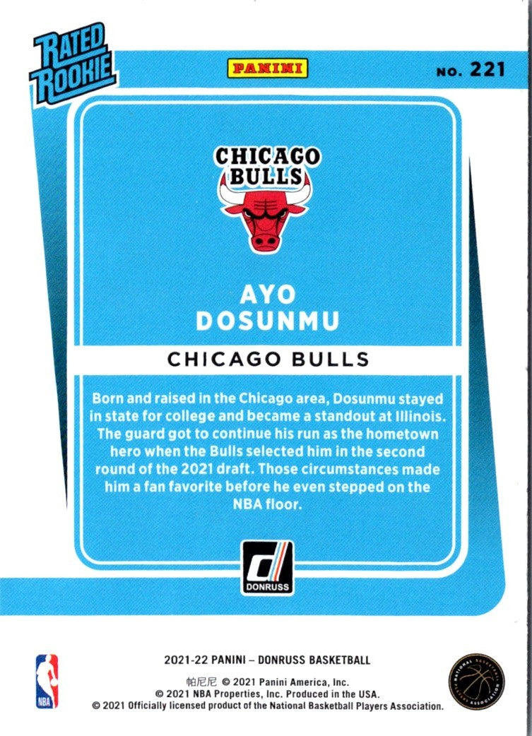 2021 Donruss Rated Rookies Ayo Dosunmu