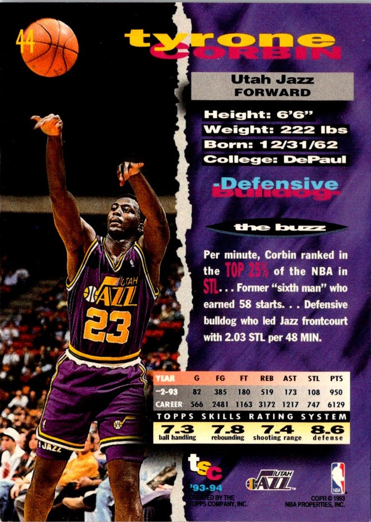 1993 Stadium Club Tyrone Corbin