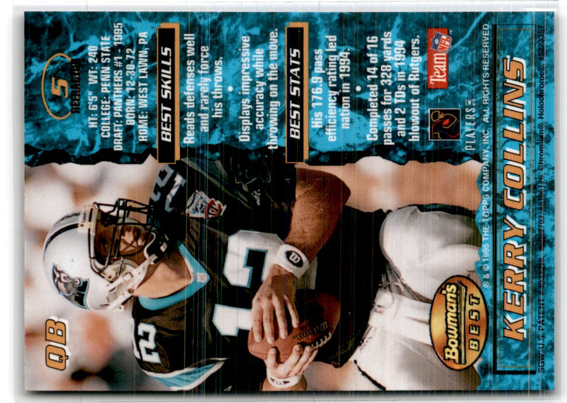 1996 Bowman's Best Mirror Images Steve Young/Kerry Collins/Dan Marino/Mark Brunell