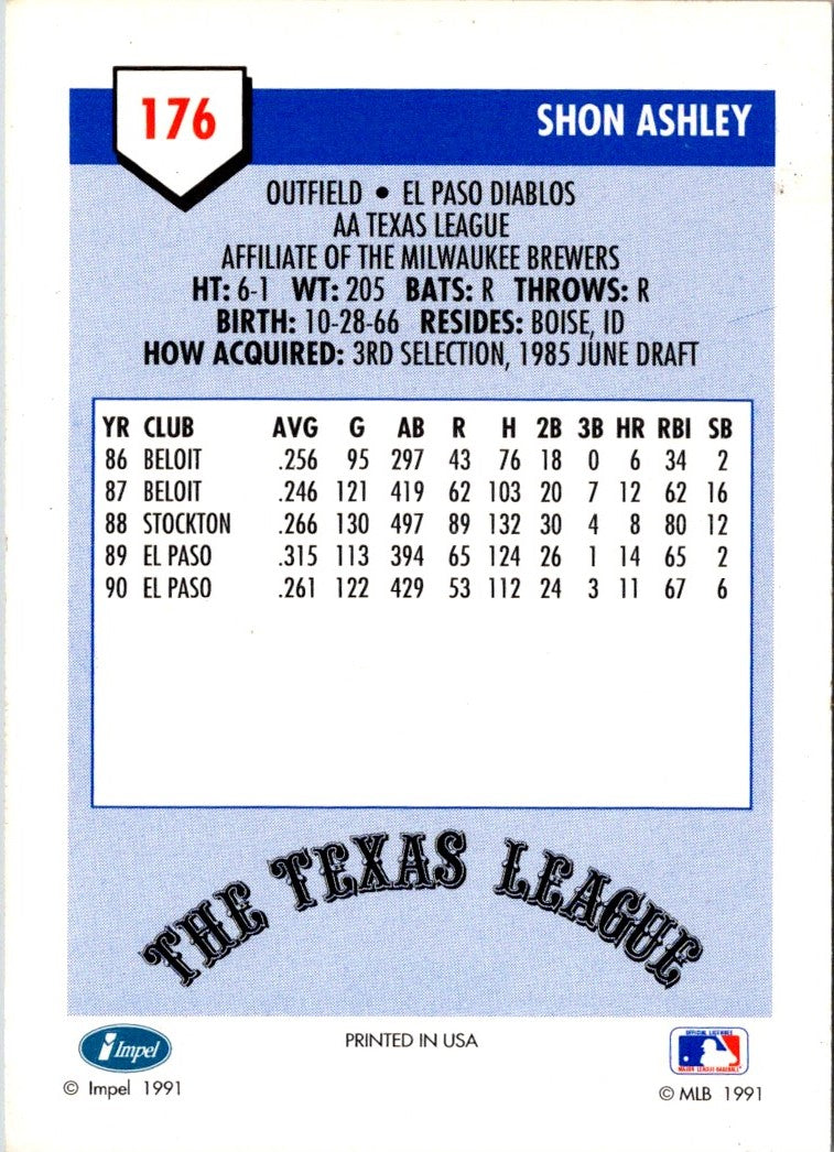 1991 Line Drive AA Shon Ashley