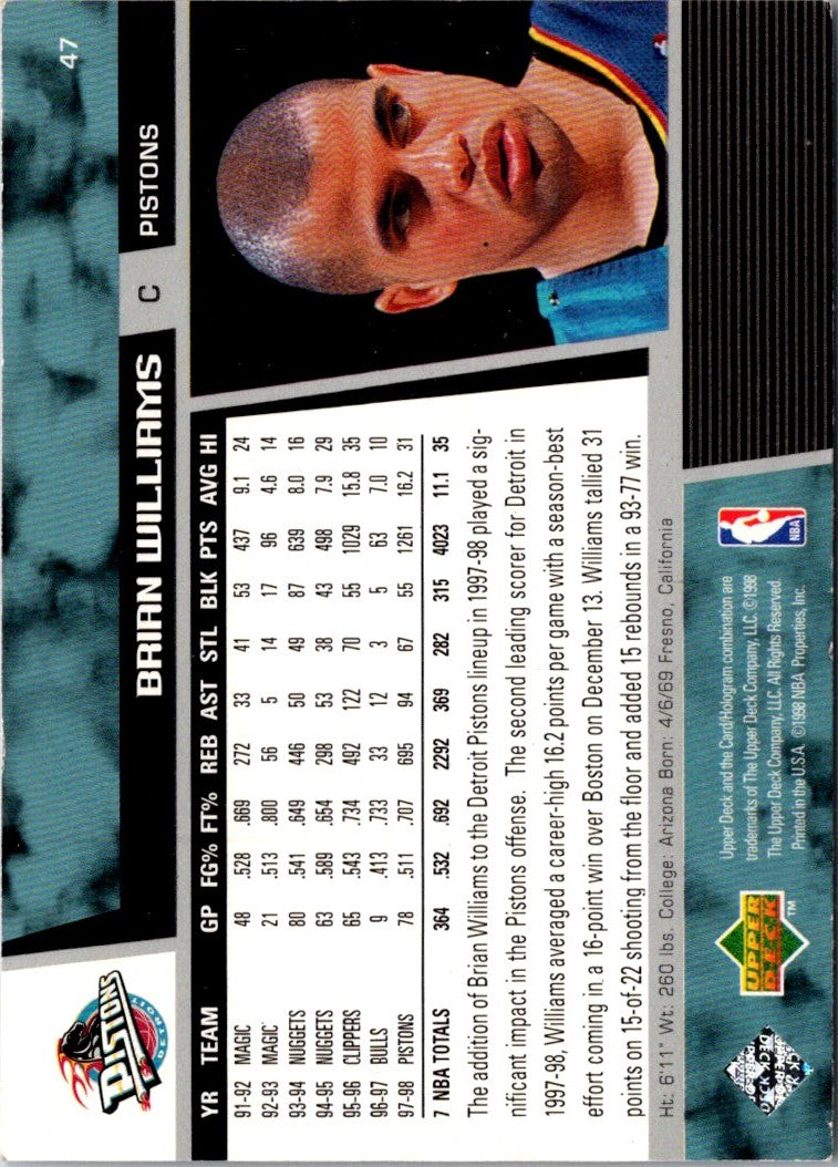1998 Upper Deck Brian Williams