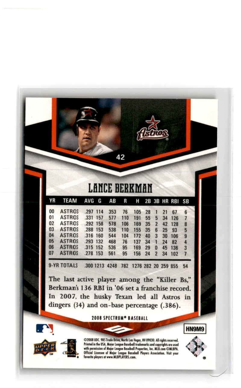 2008 Upper Deck Spectrum Orange Lance Berkman