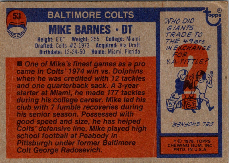 1976 Topps Mike Barnes