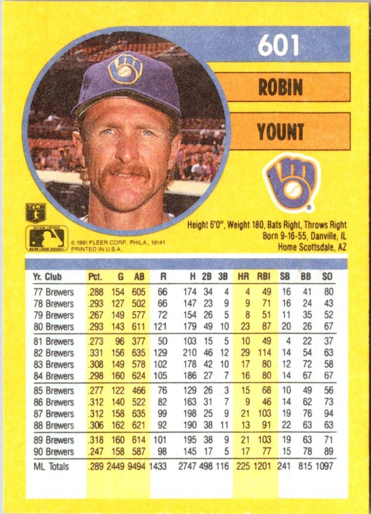 1991 Star Millennium Robin Yount