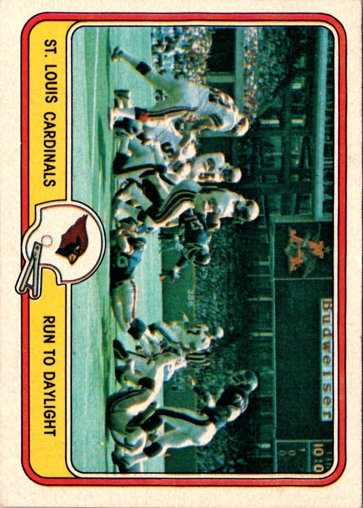 1981 Fleer Team Action St. Louis Cardinals Offense