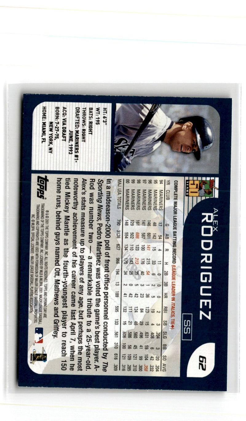 2001 Topps Opening Day Alex Rodriguez