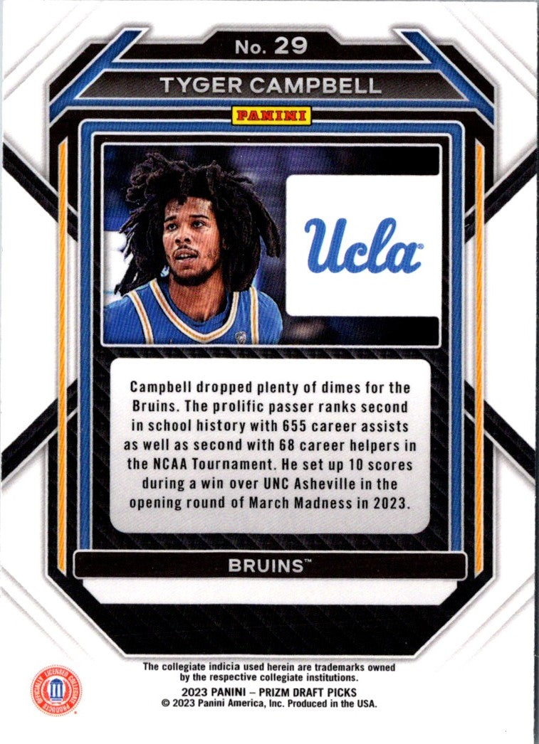 2023 Panini Prizm Draft Picks Choice Blue/Yellow/Green Tyger Campbell