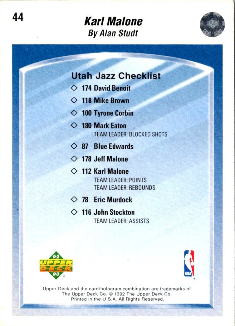 1992 Upper Deck Karl Malone