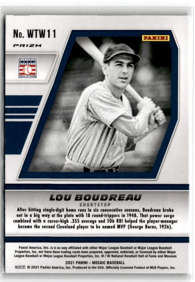 2021 Panini Mosaic Will to Win Green Lou Boudreau