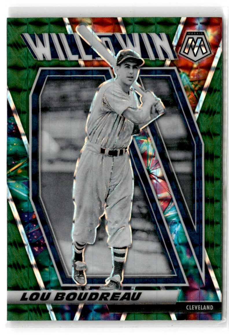 2021 Panini Mosaic Will to Win Green Lou Boudreau