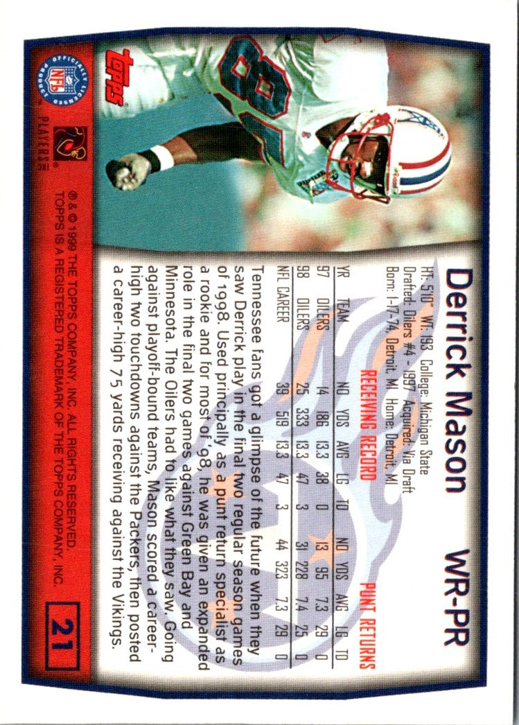 1999 Topps Derrick Mason