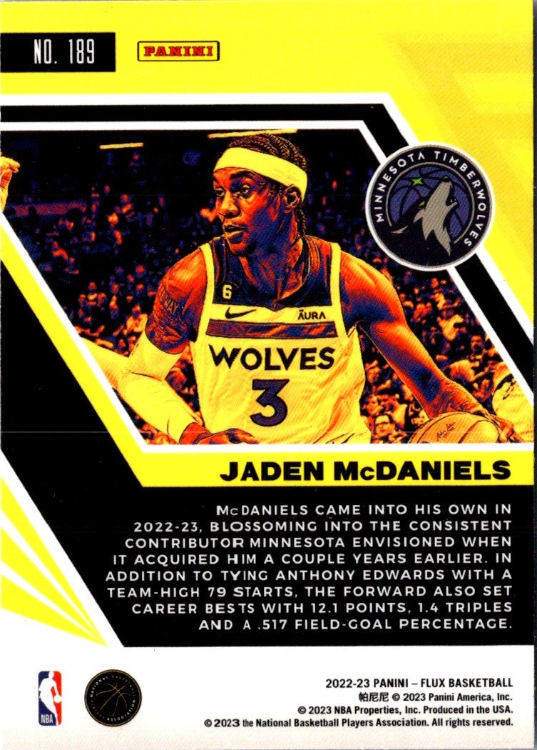 2022 Panini Flux Jaden McDaniels