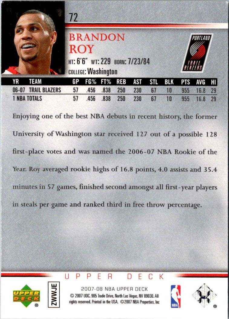 2007 Upper Deck Brandon Roy
