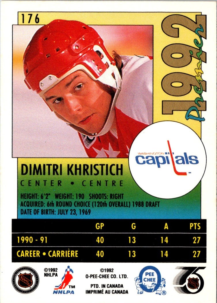 1991 O-Pee-Chee Premier Dmitri Khristich