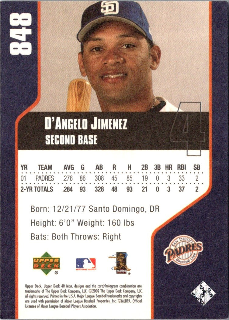 2002 Upper Deck 40-Man D'Angelo Jimenez