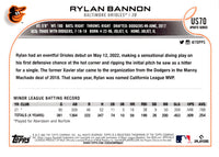 2022 Topps Update Rylan Bannon #US70 Rookie