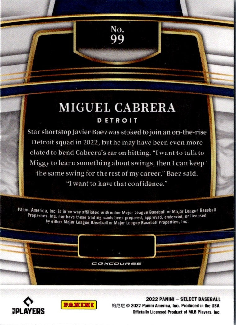 2022 Panini Select Miguel Cabrera