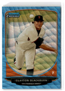 2013 Bowman Chrome Prospects Blue Wave Clayton Blackburn