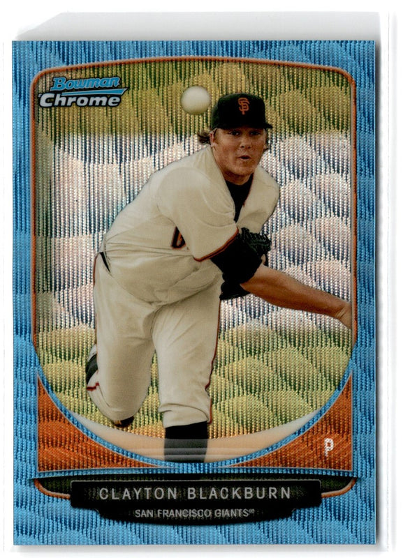 2013 Bowman Chrome Prospects Blue Wave Clayton Blackburn #BCP98