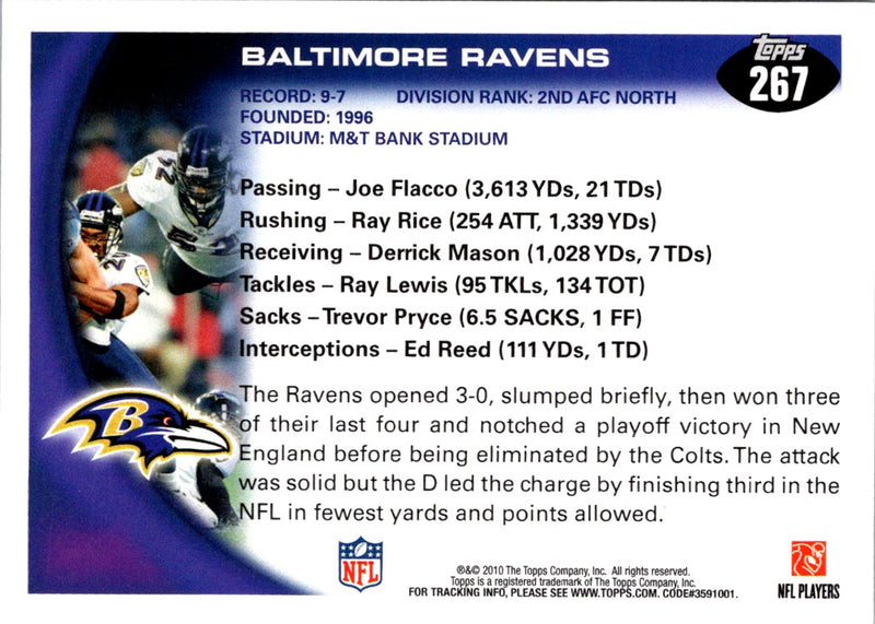 2010 Topps Baltimore Ravens