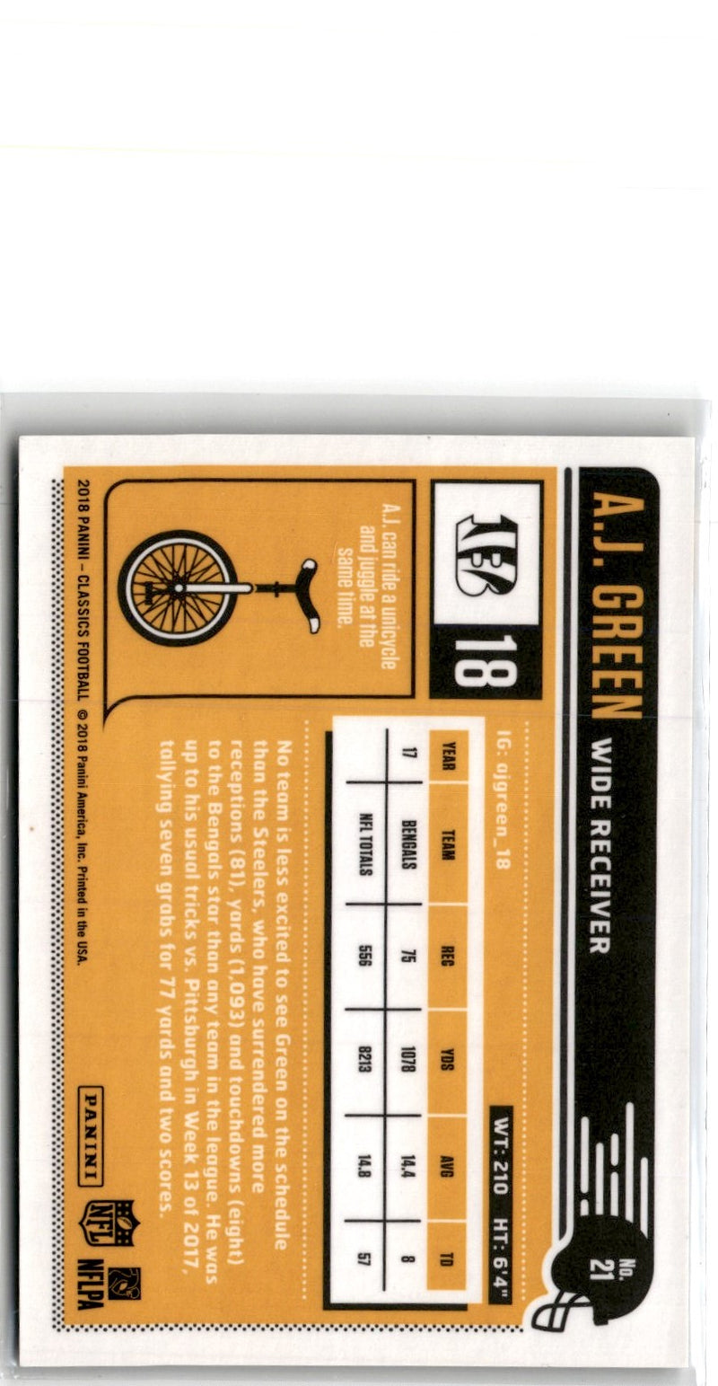 2018 Panini Classics Premium Edition A.J. Green