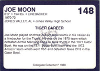 1989 Collegiate Collection Auburn Coke 580 Joe Moon #148