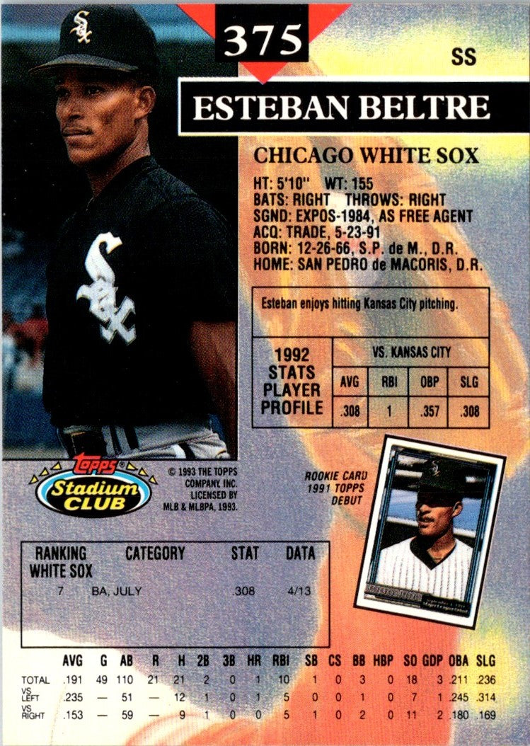 1993 Stadium Club Esteban Beltre