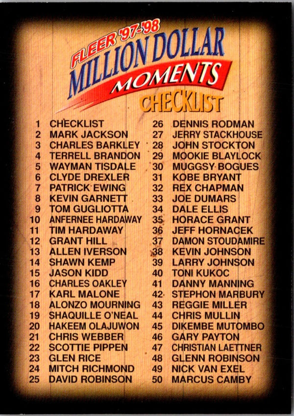 1997 Fleer Million Dollar Moments Checklist (1-50) #1