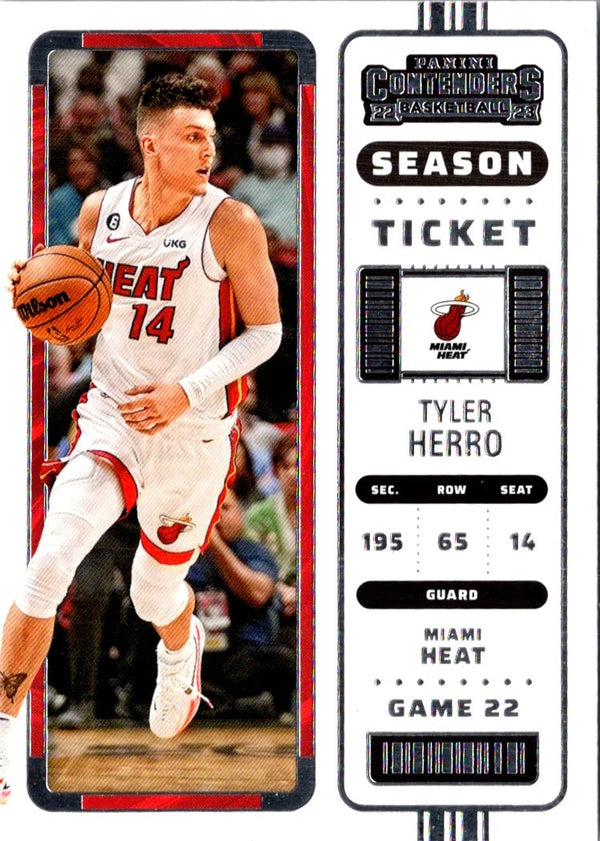 2022 Panini Contenders Game Ticket Red Tyler Herro #65