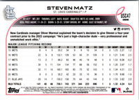 2022 Topps Chrome Update Steven Matz #USC47