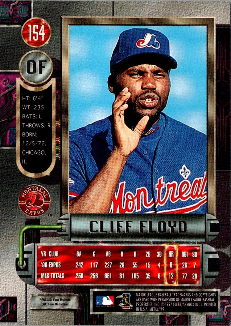1997 Metal Universe Cliff Floyd