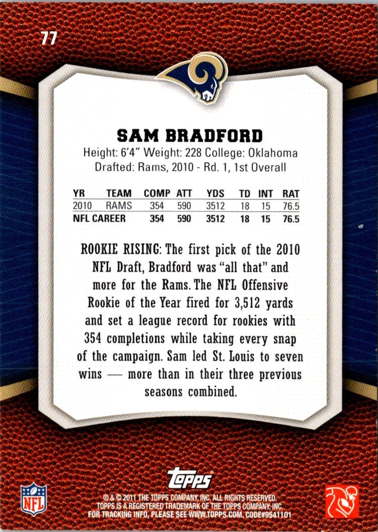 2011 Topps Rising Rookies Sam Bradford