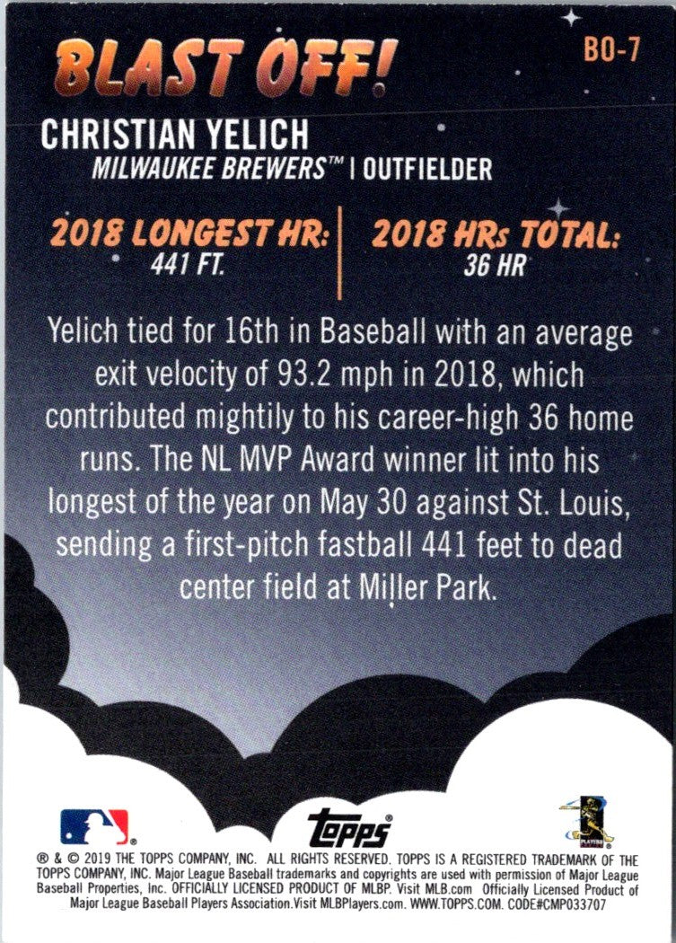 2019 Topps Big League Blast Off! Christian Yelich