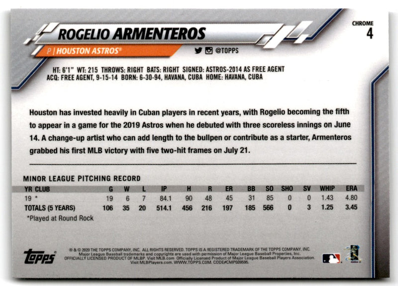 2020 Topps Chrome Rogelio Armenteros