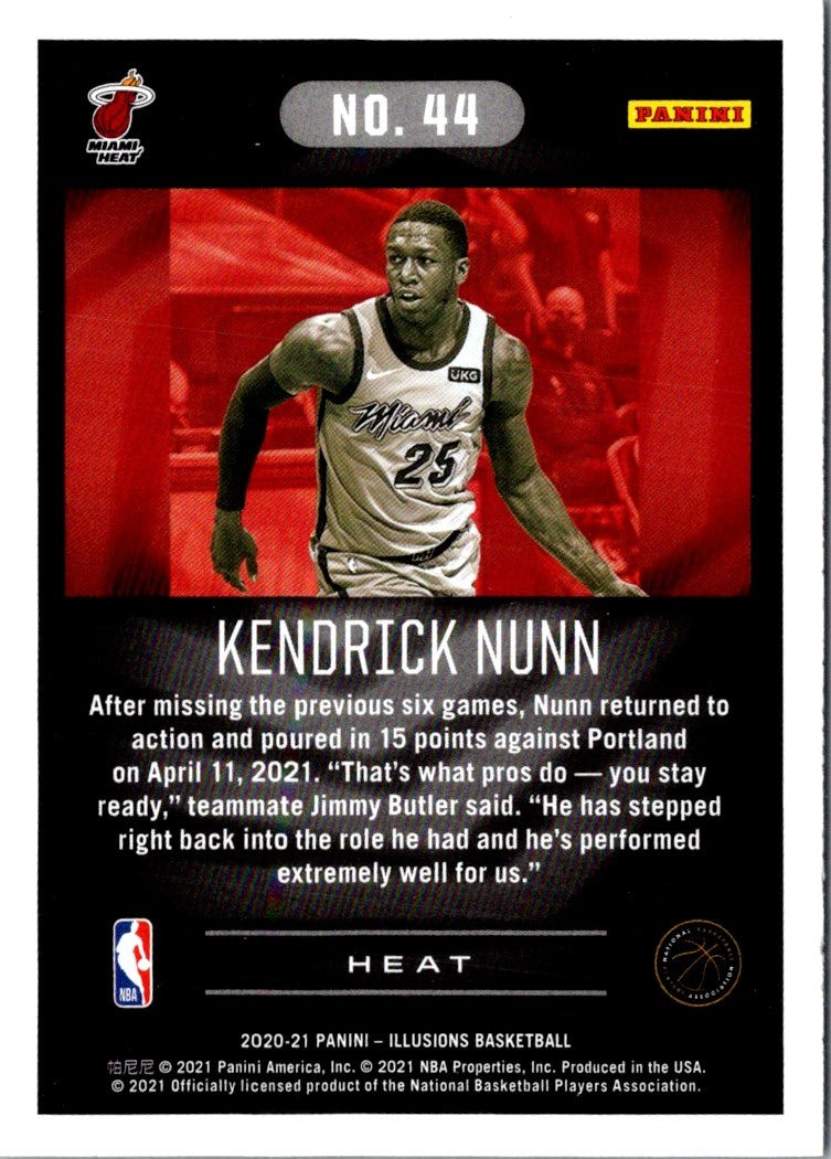 2020 Panini Illusions Asia Red Kendrick Nunn