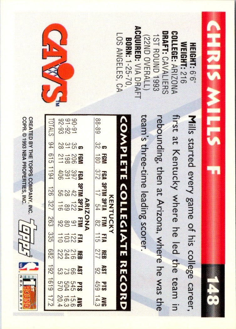 1993 Topps Chris Mills