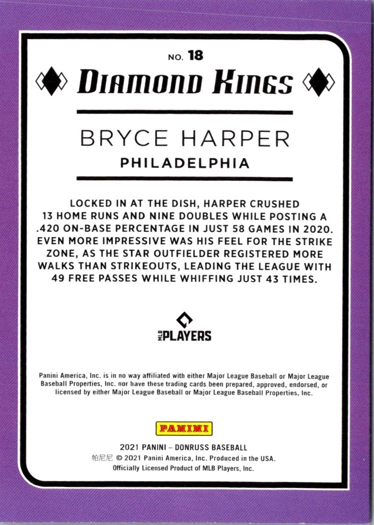 2021 Donruss Holo Purple Bryce Harper