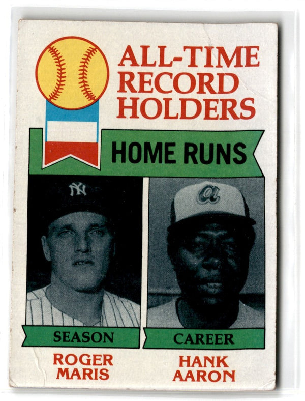 1979 Topps All-Time Home Run Records - Roger Maris/Hank Aaron #413