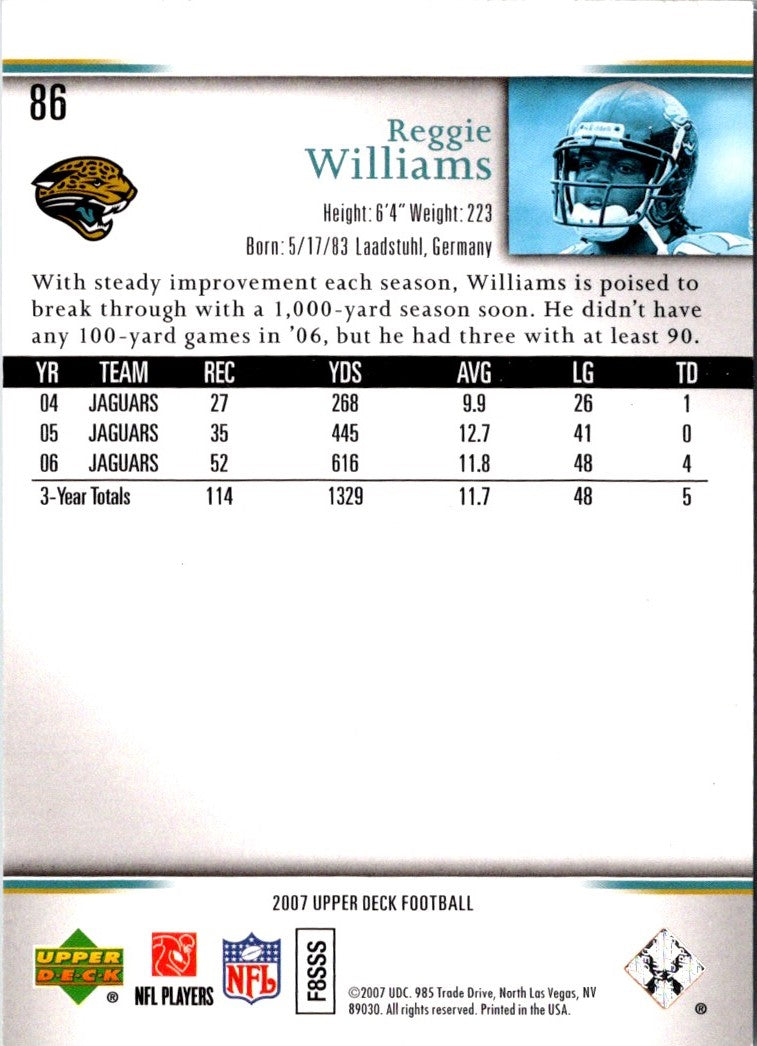 2007 Upper Deck Gold Predictor Edition Reggie Williams