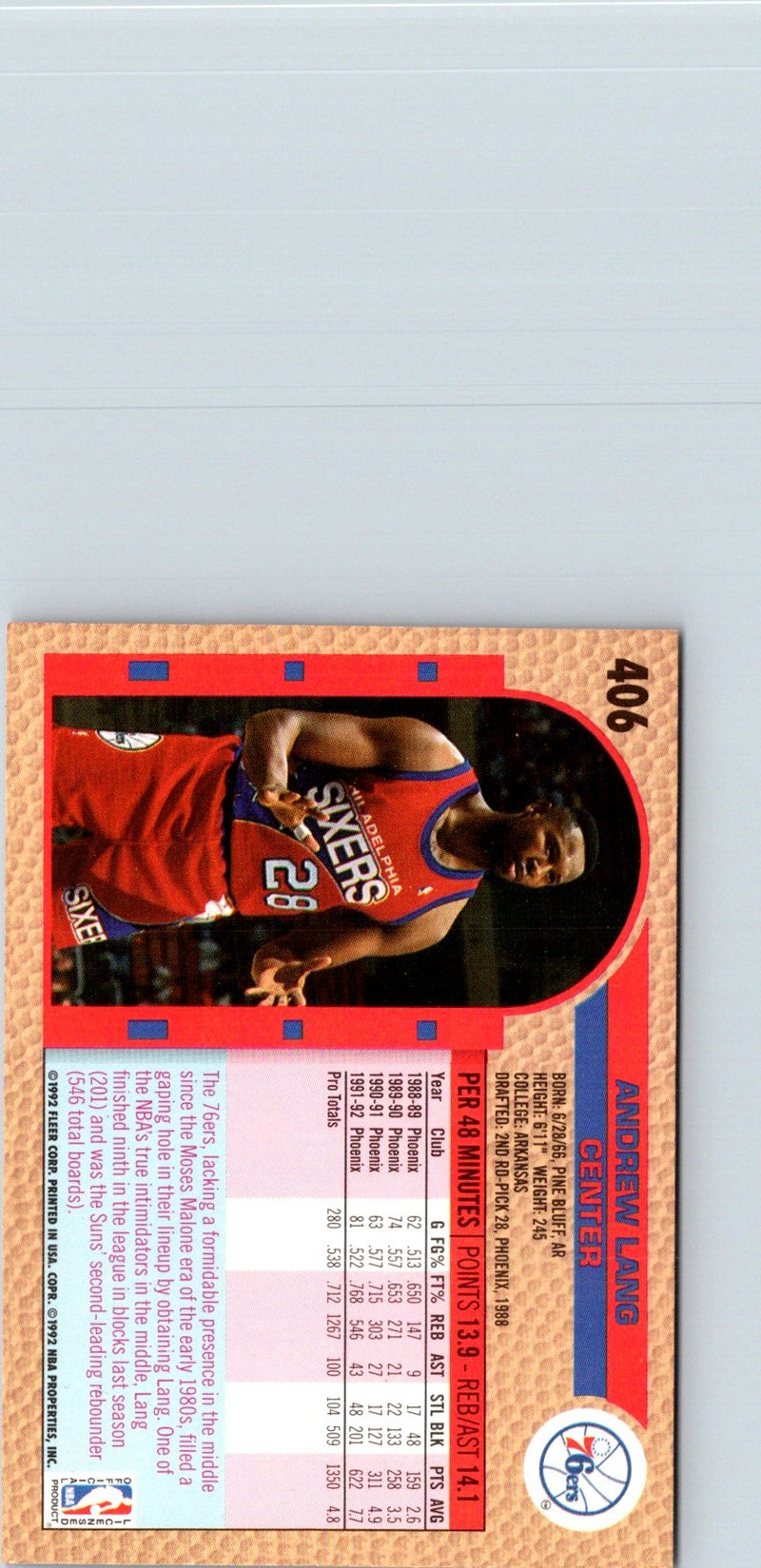1992 Fleer Andrew Lang