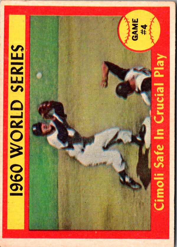 1961 Topps 1960 World Series Game #4 Cimoli Safe In Crucial Play #309 VG-EX