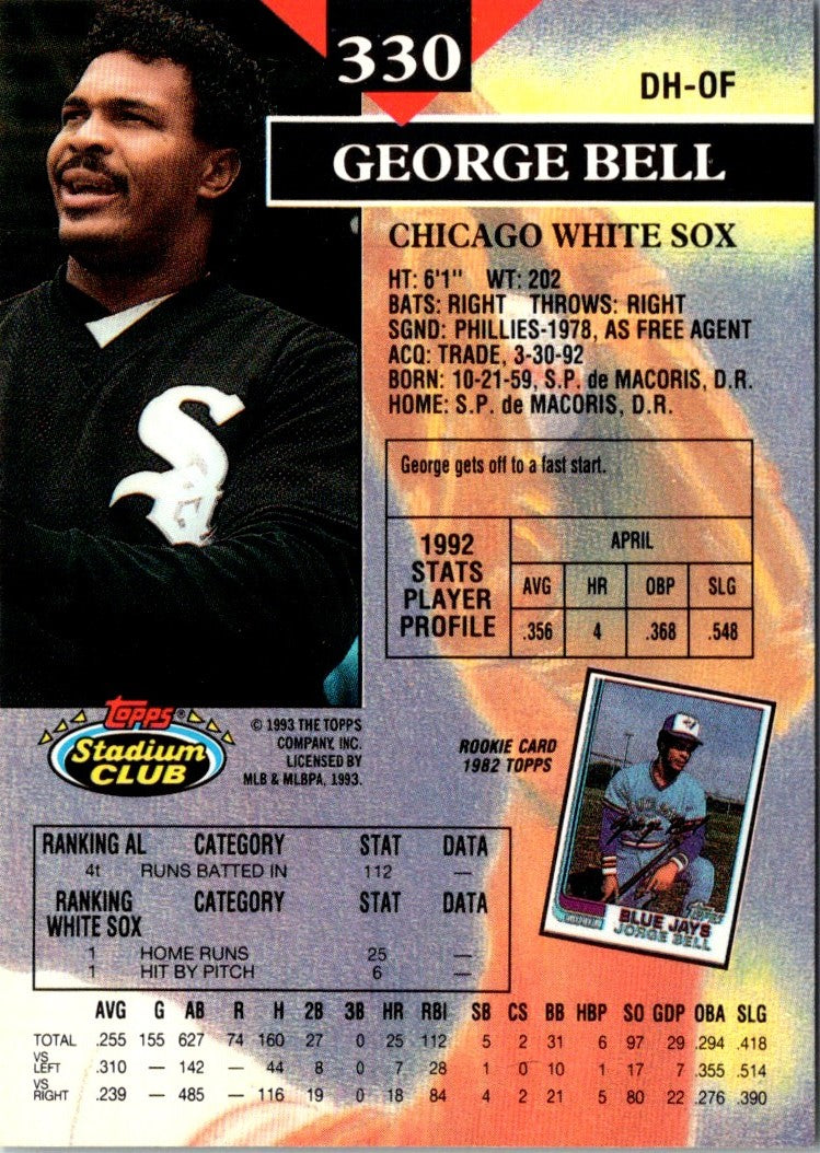1993 Stadium Club George Bell